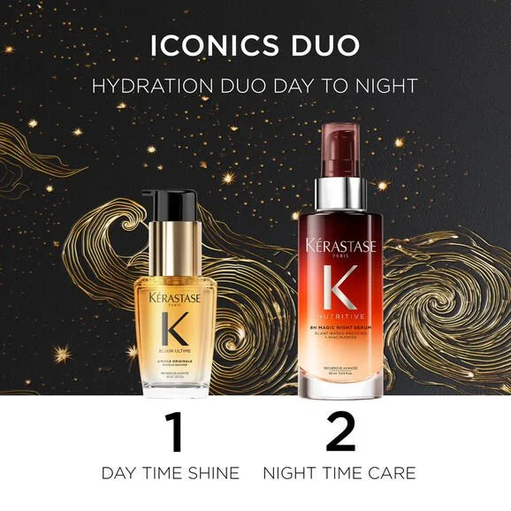 Elixir Ultime Hair Oil & Nutritive 8h Magic Night Serum Luxury Duo Holiday Gift Set