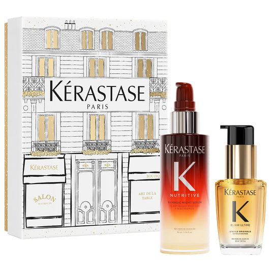 Elixir Ultime Hair Oil & Nutritive 8h Magic Night Serum Luxury Duo Holiday Gift Set